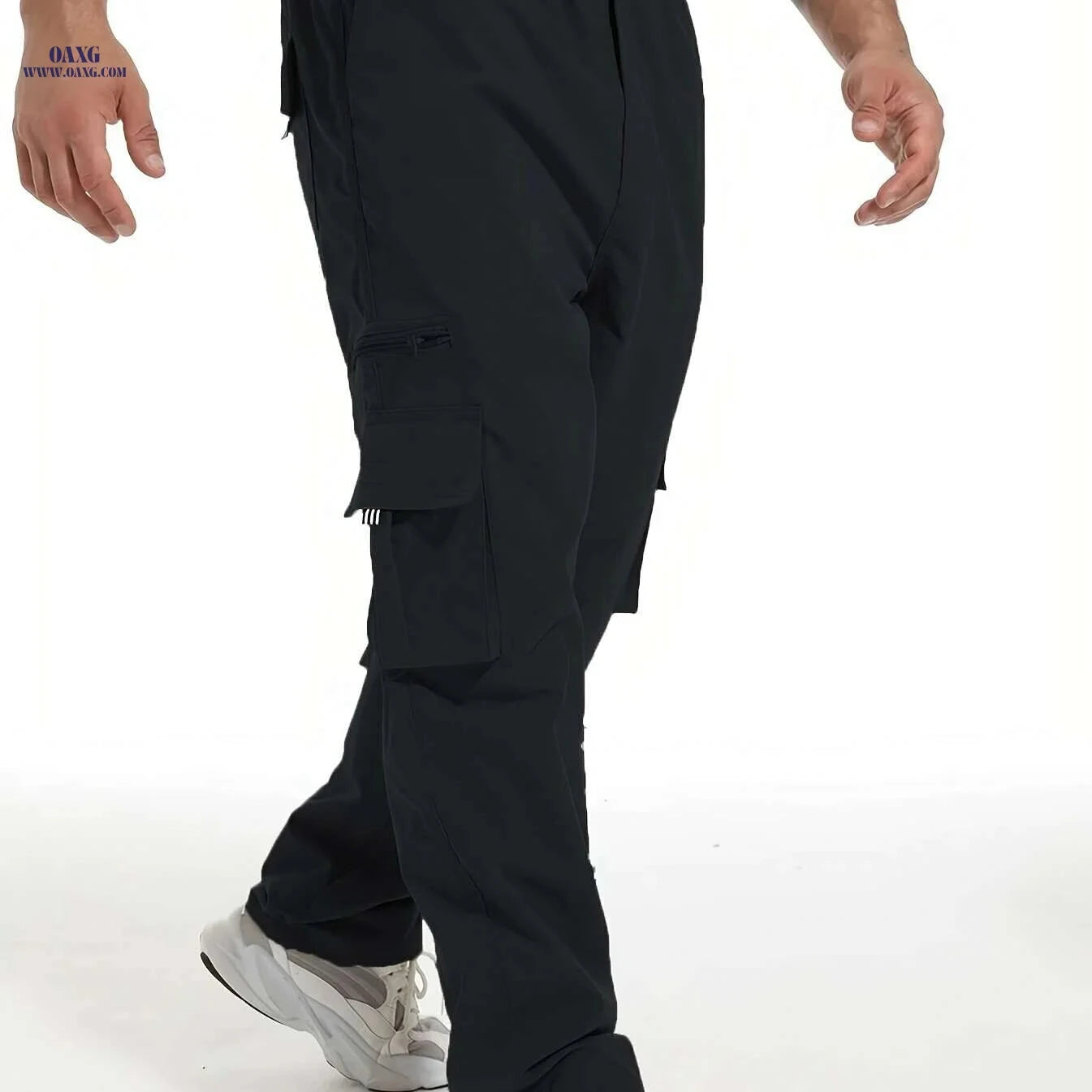 Men's Multi-Pocket Cargo Pants - Loose Fit for Outdoor Activities   OAXG Army Green / M