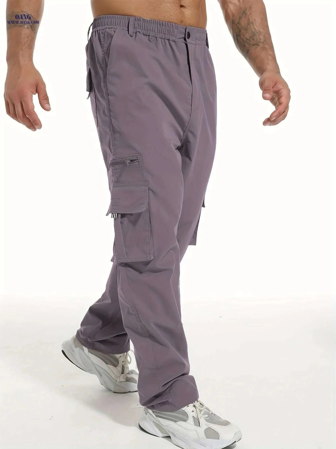 Men's Multi-Pocket Cargo Pants - Loose Fit for Outdoor Activities   OAXG Army Green / M