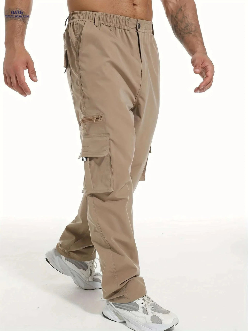 Men's Multi-Pocket Cargo Pants - Loose Fit for Outdoor Activities   OAXG Army Green / M
