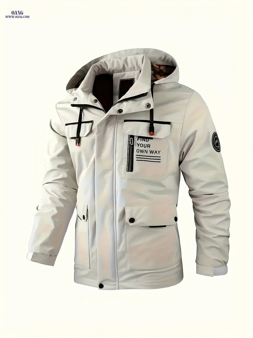 Men's Multi-Pocket Parka Jacket - Casual Spring/Autumn Style   OAXG 