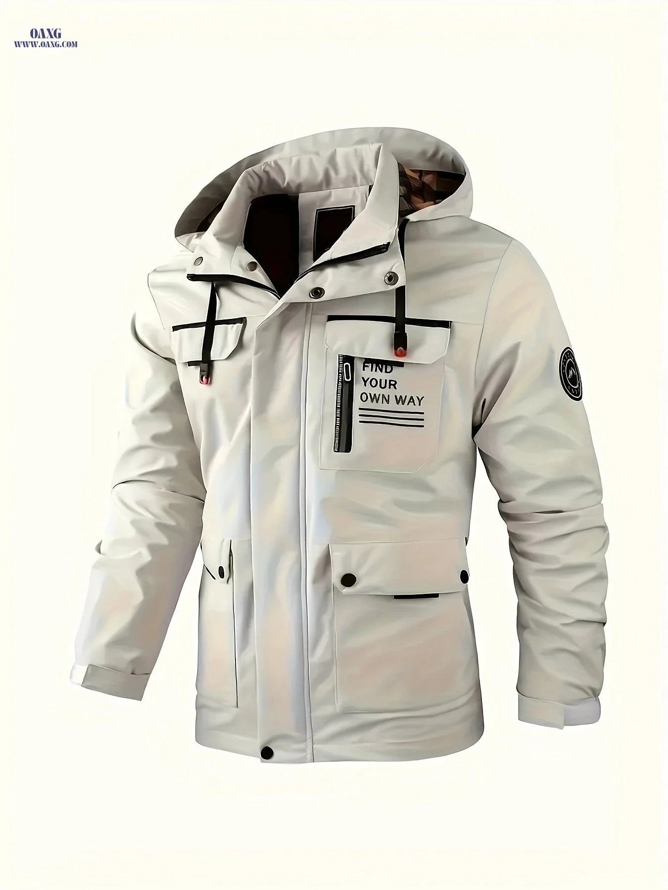 Men's Multi-Pocket Parka Jacket - Casual Spring/Autumn Style   OAXG 
