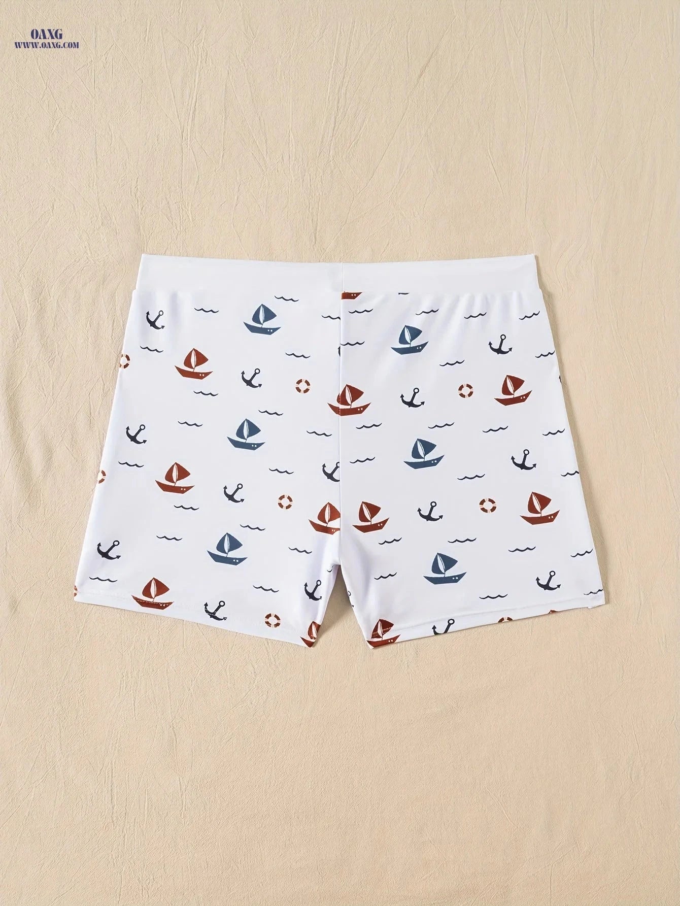 Men's Nautical Anchor Print Swim Trunks - Quick-Dry, Stretch Fabric   OAXG 
