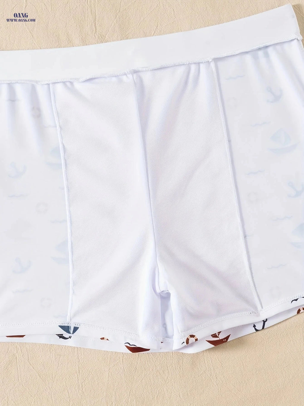 Men's Nautical Anchor Print Swim Trunks - Quick-Dry, Stretch Fabric   OAXG 