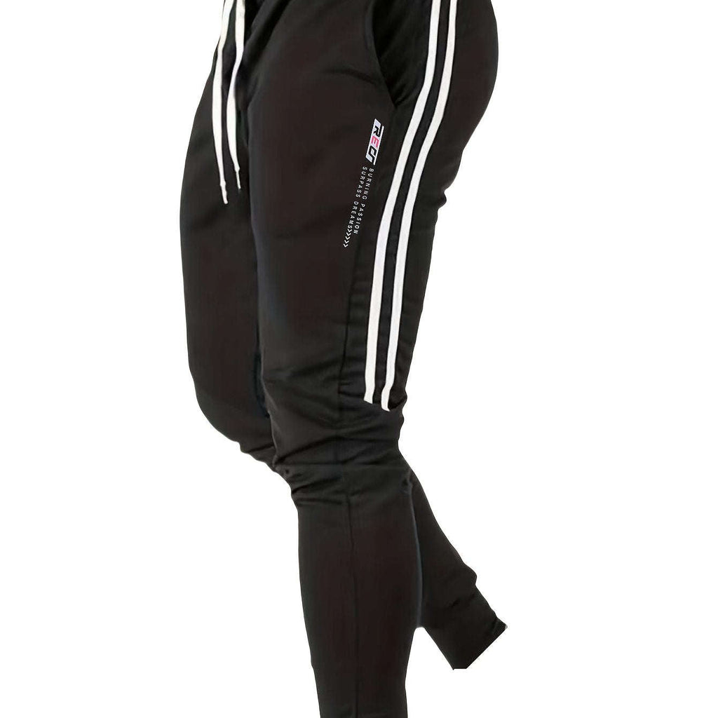 Men's Navy Blue Athletic Joggers - Casual Fitness Pants with Drawstring   OAXG 