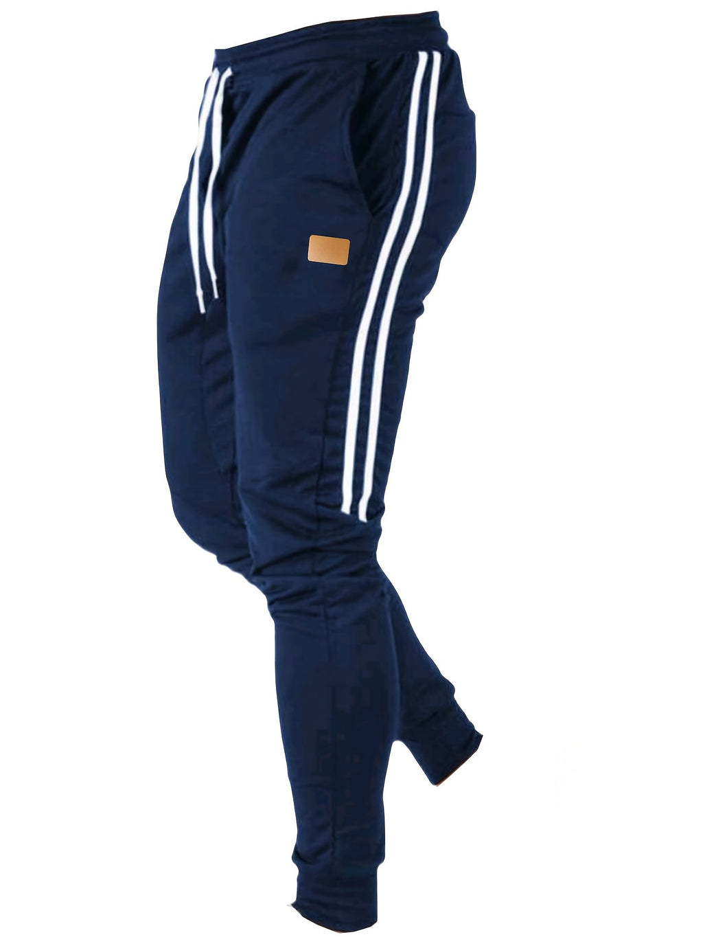 Men's Navy Blue Athletic Joggers - Casual Fitness Pants with Drawstring   OAXG 