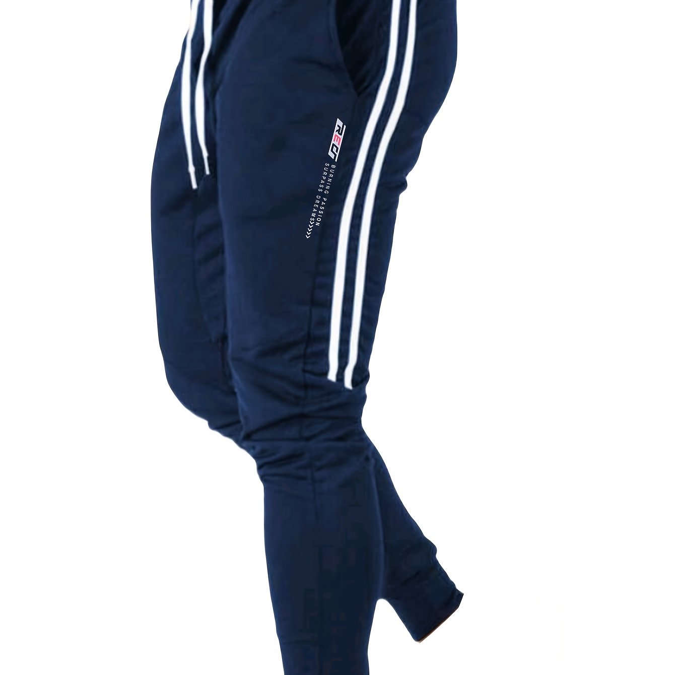 Men's Navy Blue Athletic Joggers - Casual Fitness Pants with Drawstring   OAXG 