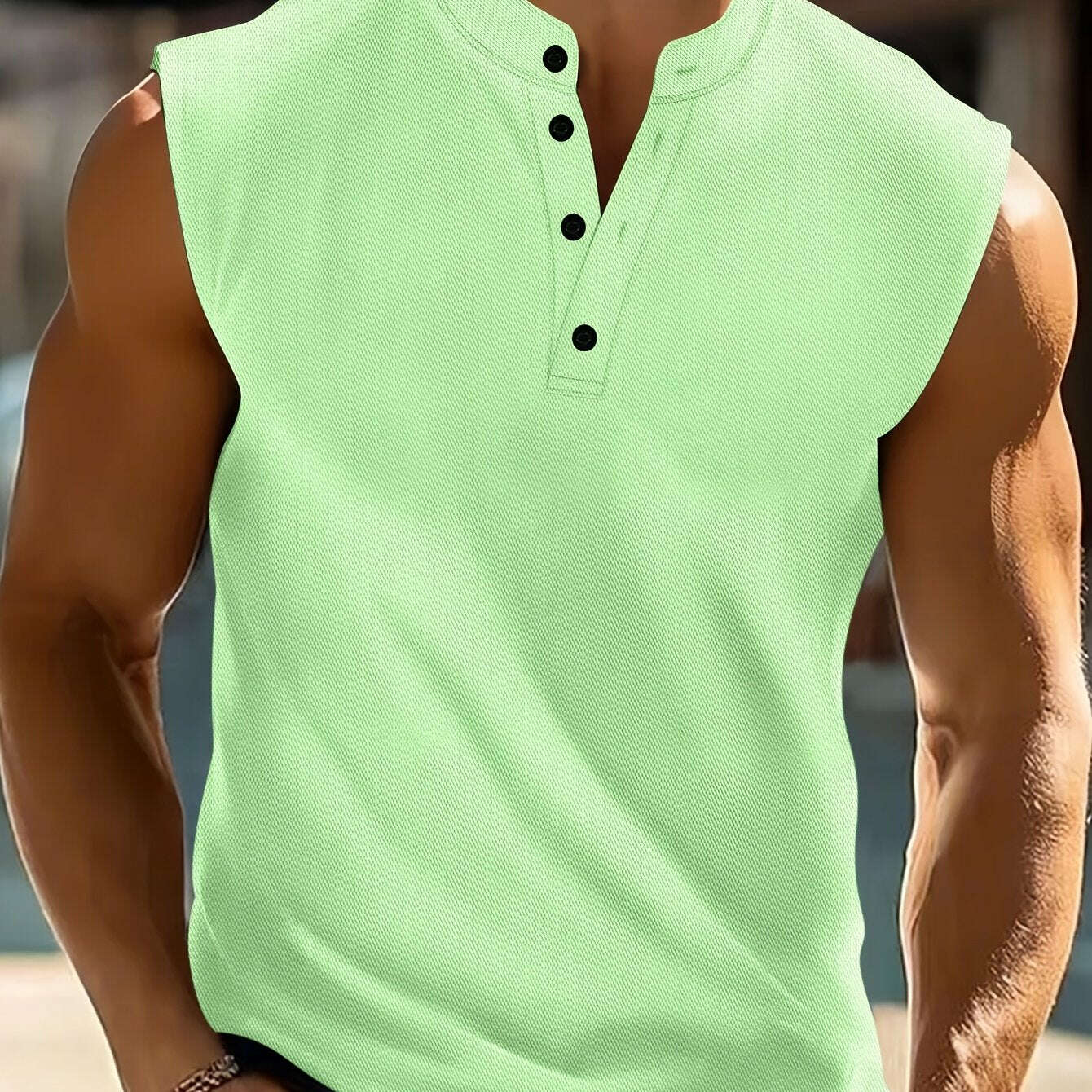 Men's Neon Green Sleeveless T-Shirt - Lightweight & Breathable   OAXG White / S