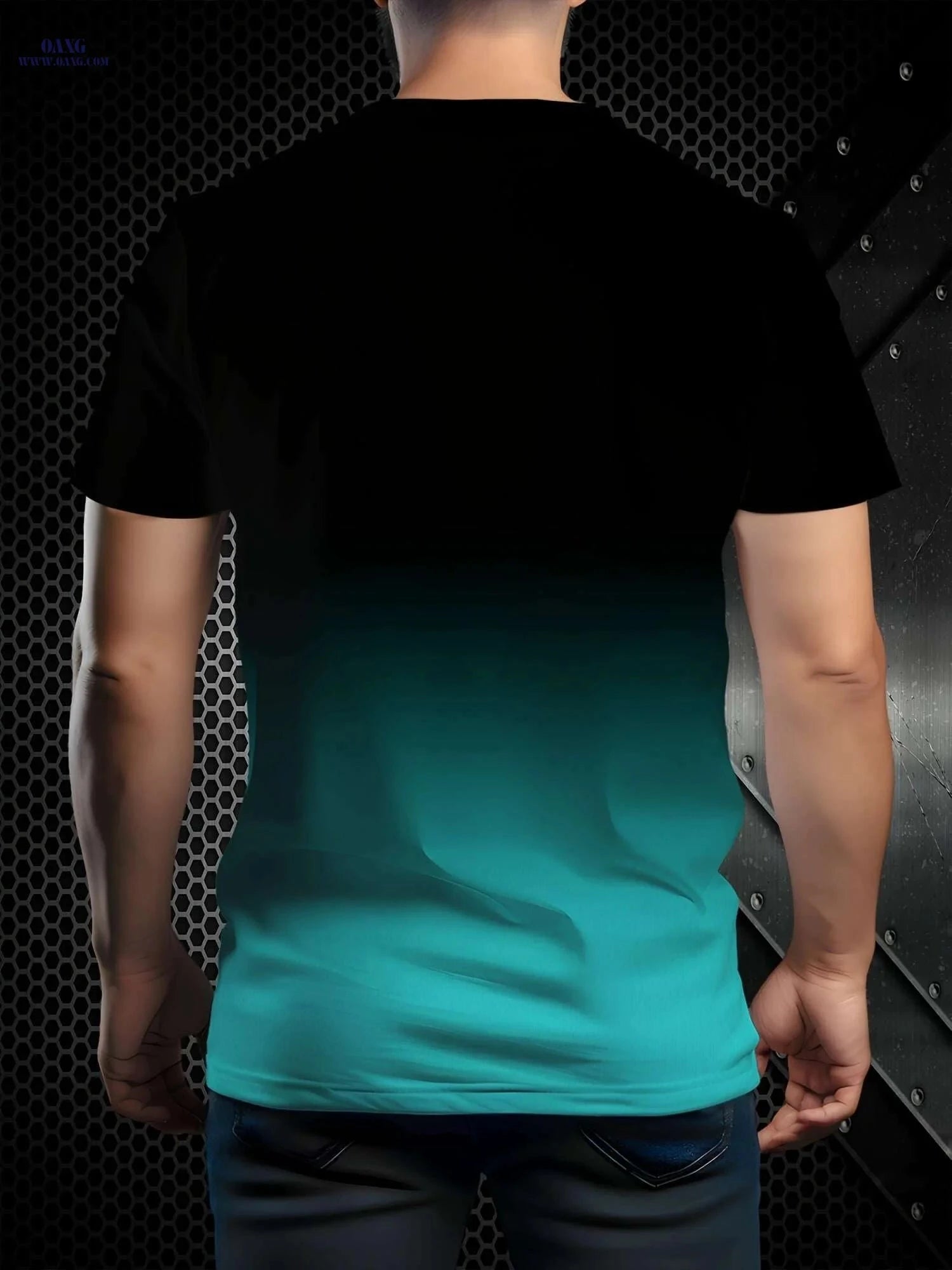 Men's New York 3D Printed T-Shirt - Casual Gradient Style Tee   OAXG 