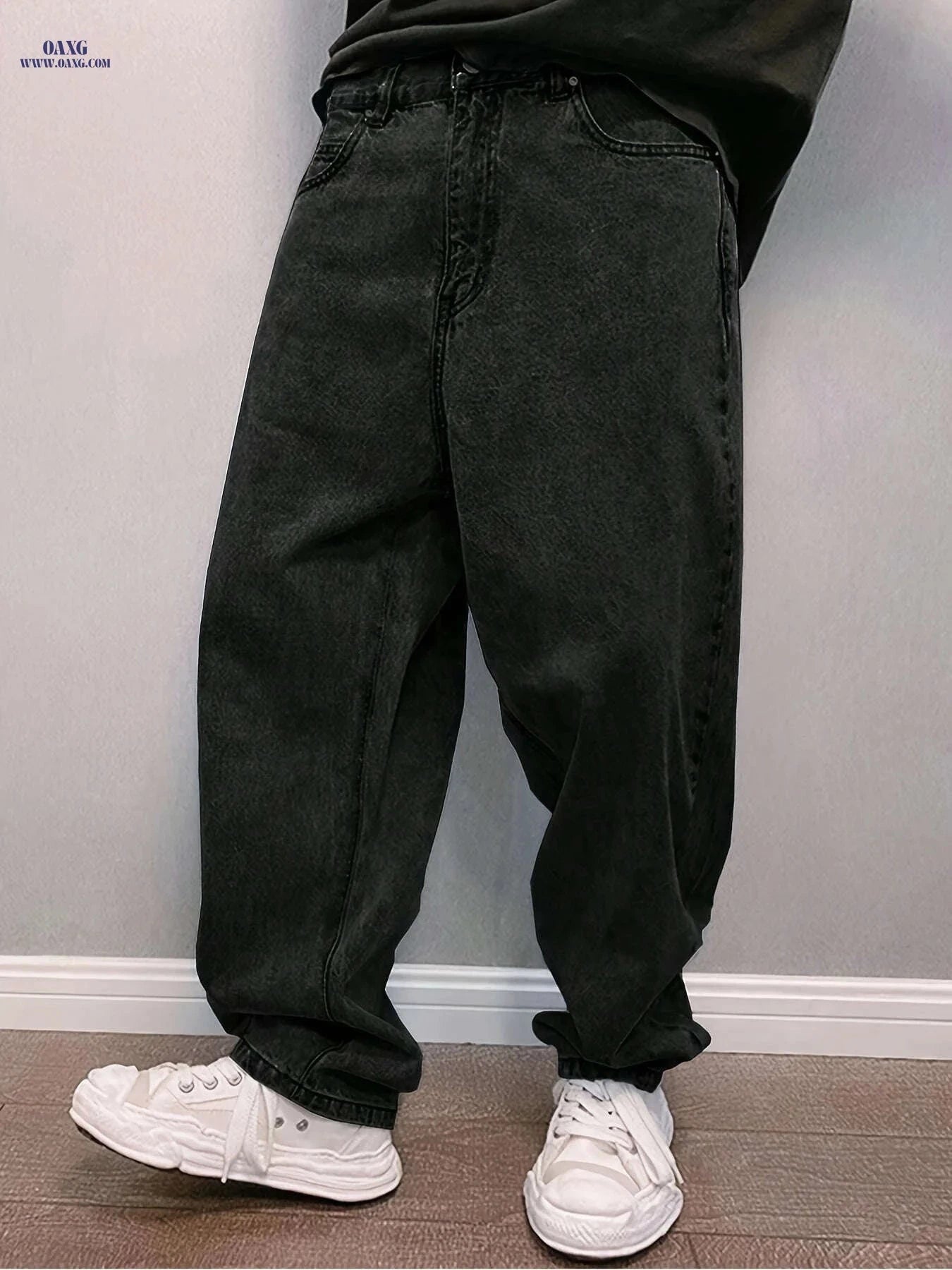 Men's Non-Stretch Loose Fit Jeans-like Pants - Casual Year-Round Wear   OAXG 