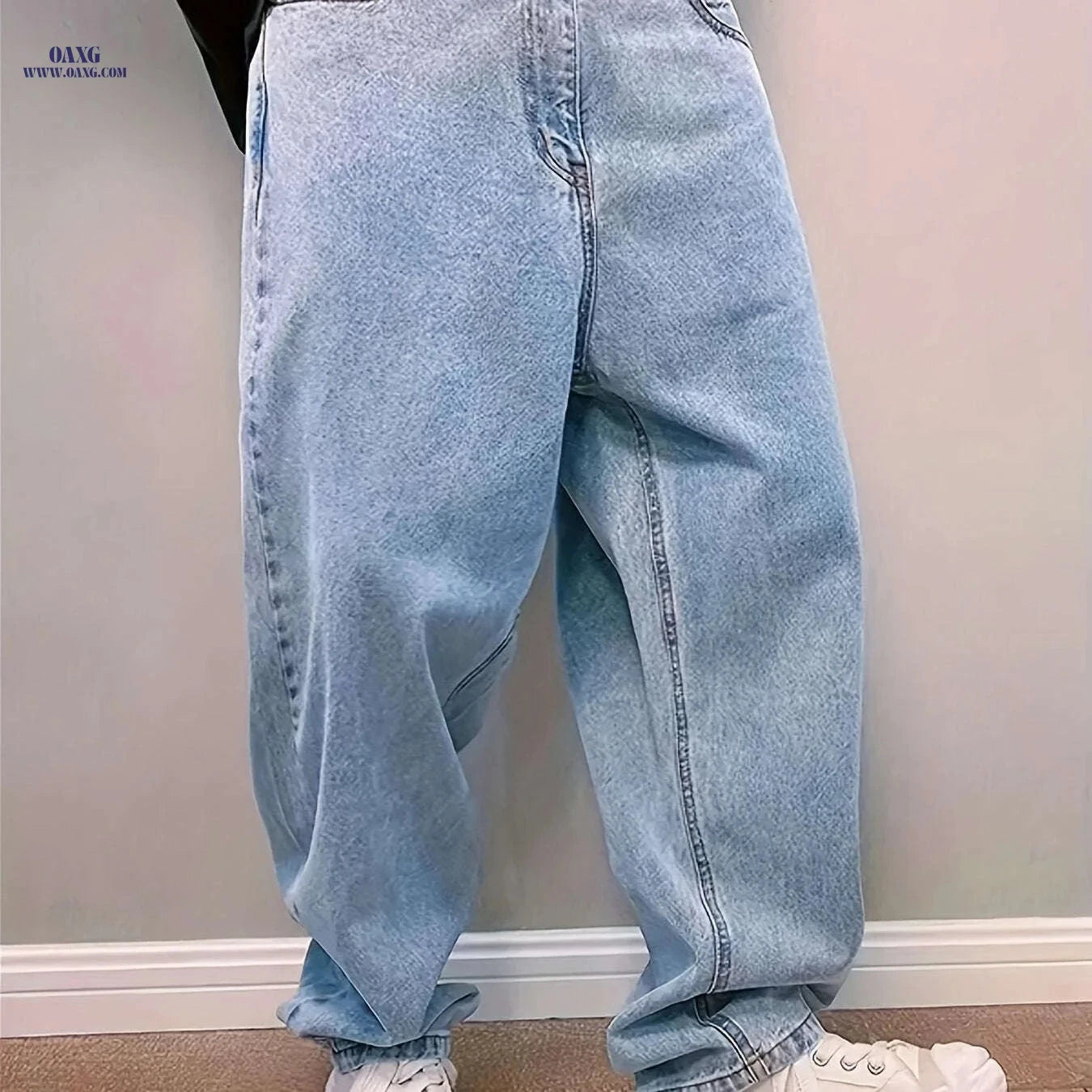 Men's Non-Stretch Loose Fit Jeans-like Pants - Casual Year-Round Wear   OAXG 