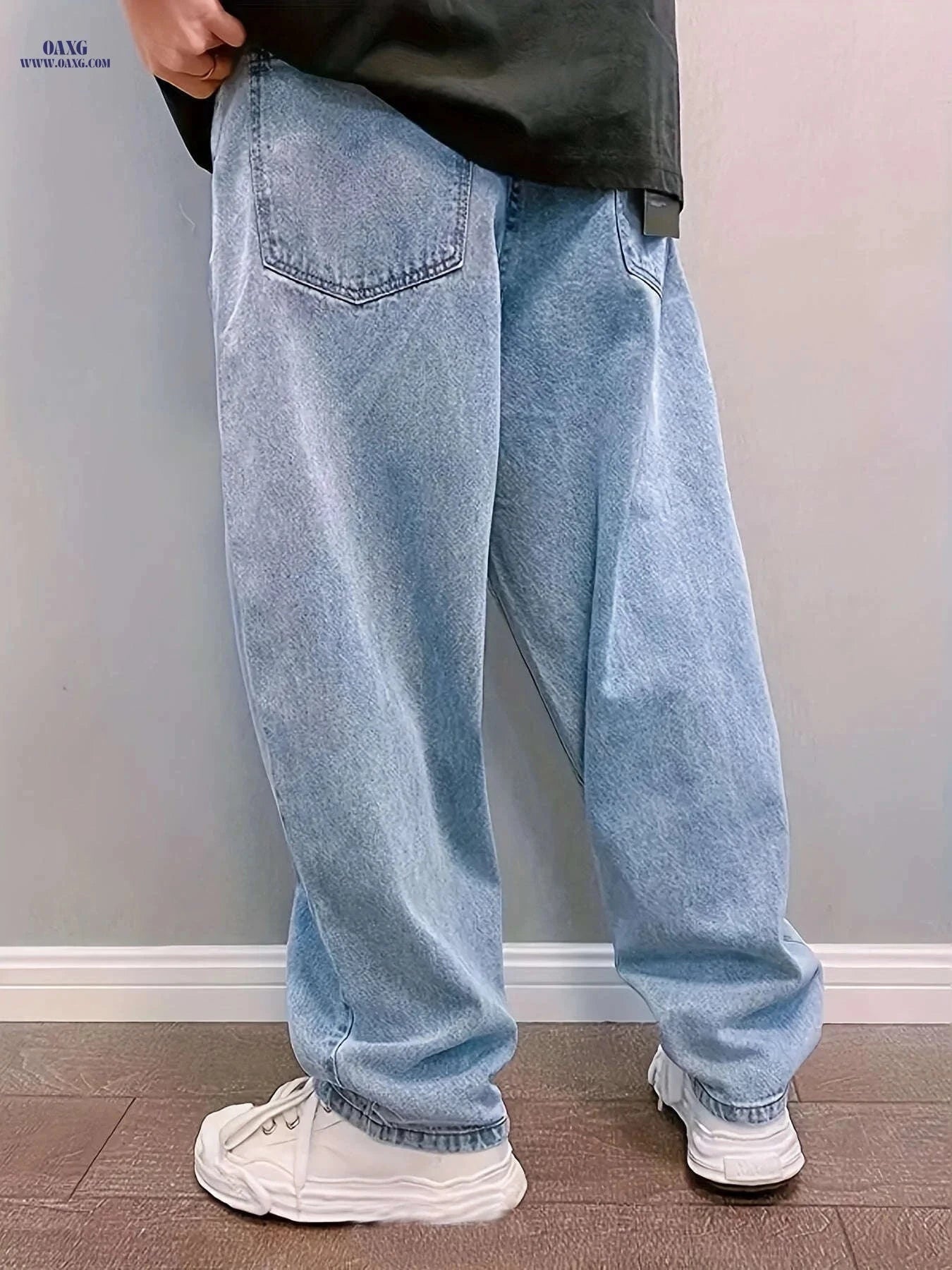 Men's Non-Stretch Loose Fit Jeans-like Pants - Casual Year-Round Wear   OAXG 