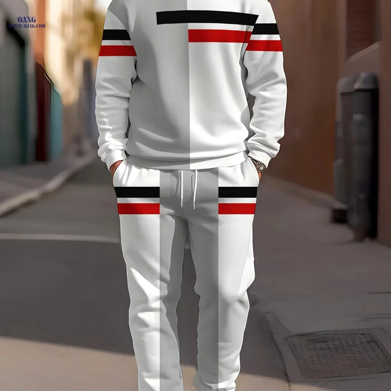 Men's Novelty Clothing Set - Long Sleeve Casual Print Polyester   OAXG Mixed colors / FR S