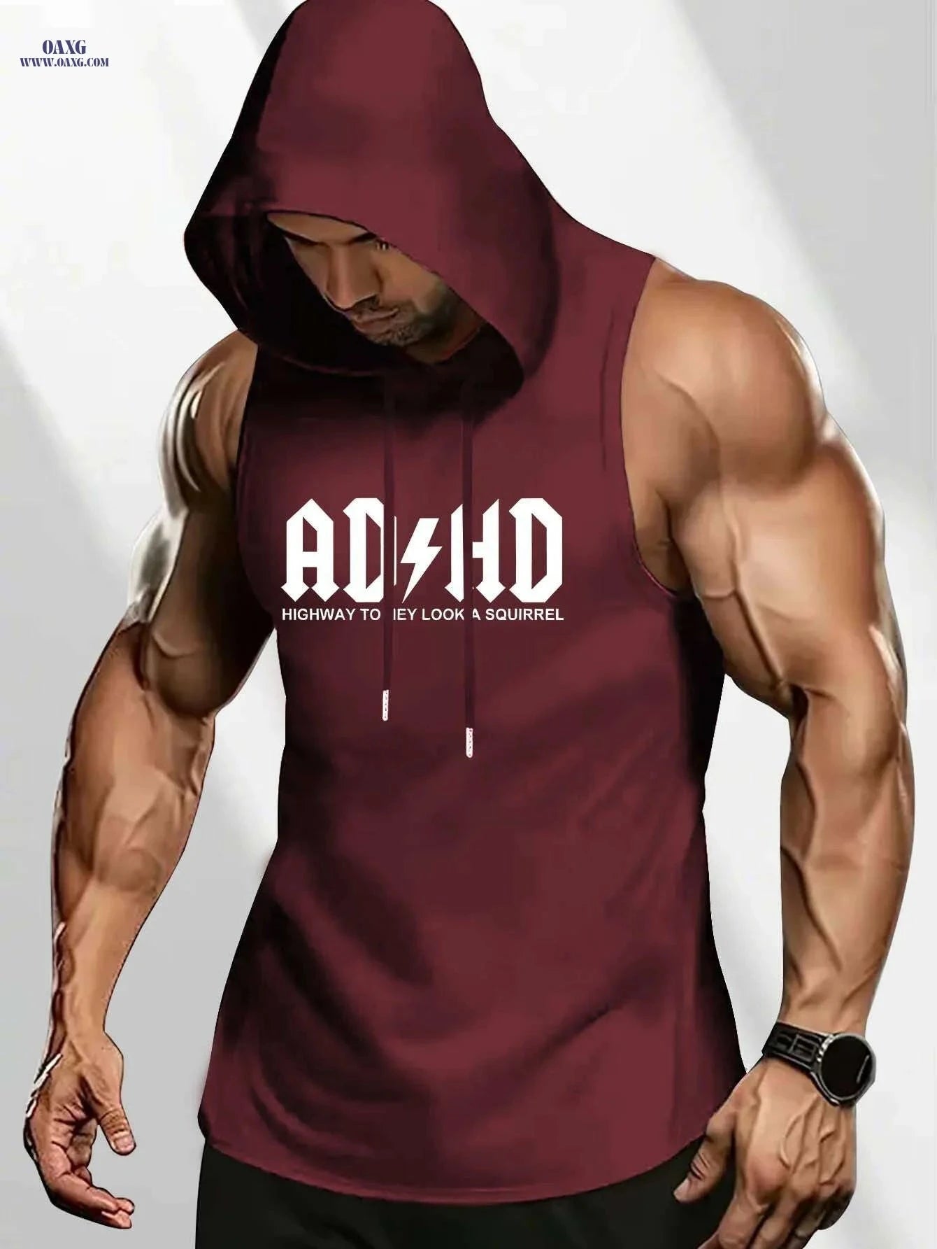 Men's Olive Green Sleeveless Hoodie - Breathable Gym & Casual Wear   OAXG 