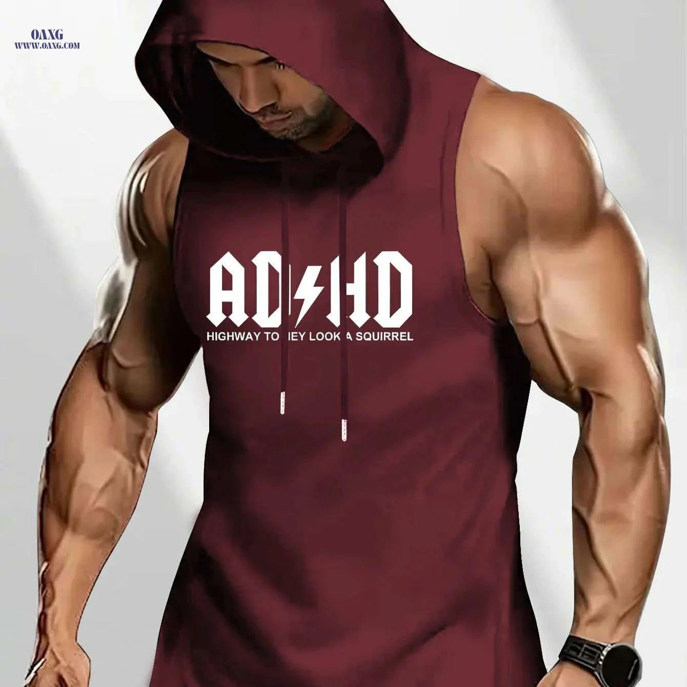 Men's Olive Green Sleeveless Hoodie - Breathable Gym & Casual Wear   OAXG 