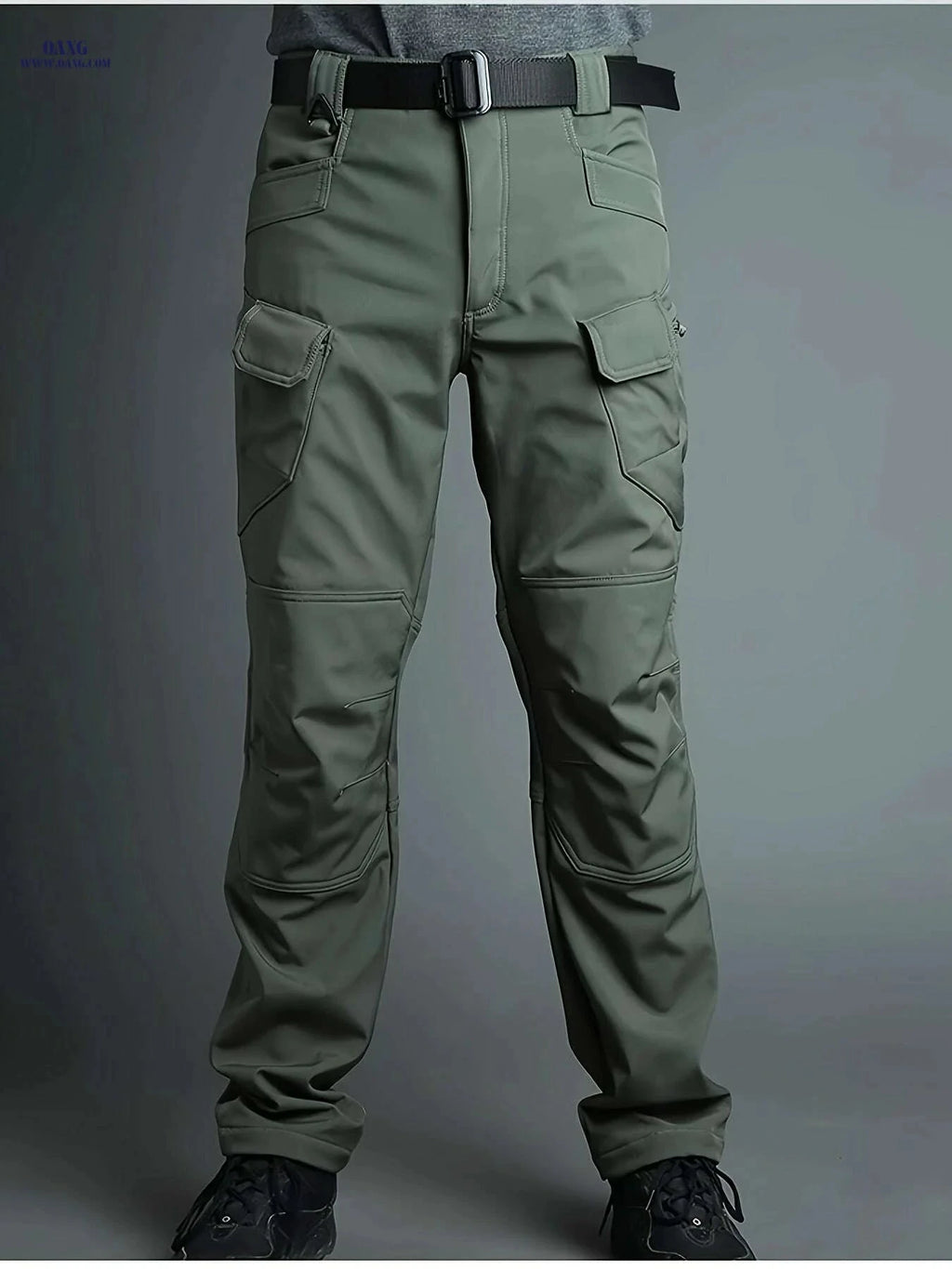 Men's Olive Green Tactical Cargo Pants - Multi-Pocket Design & Durable   OAXG Black / XS