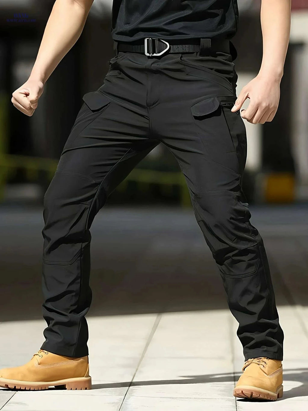 Men's Olive Green Tactical Cargo Pants - Multi-Pocket Design & Durable   OAXG Black / XS