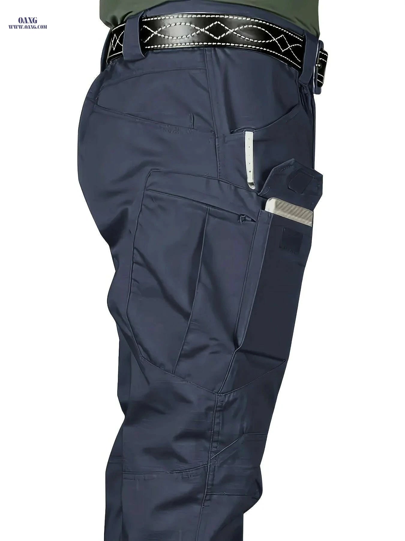 Men's Olive Green Tactical Cargo Pants - Multi-Pocket Design & Durable   OAXG 