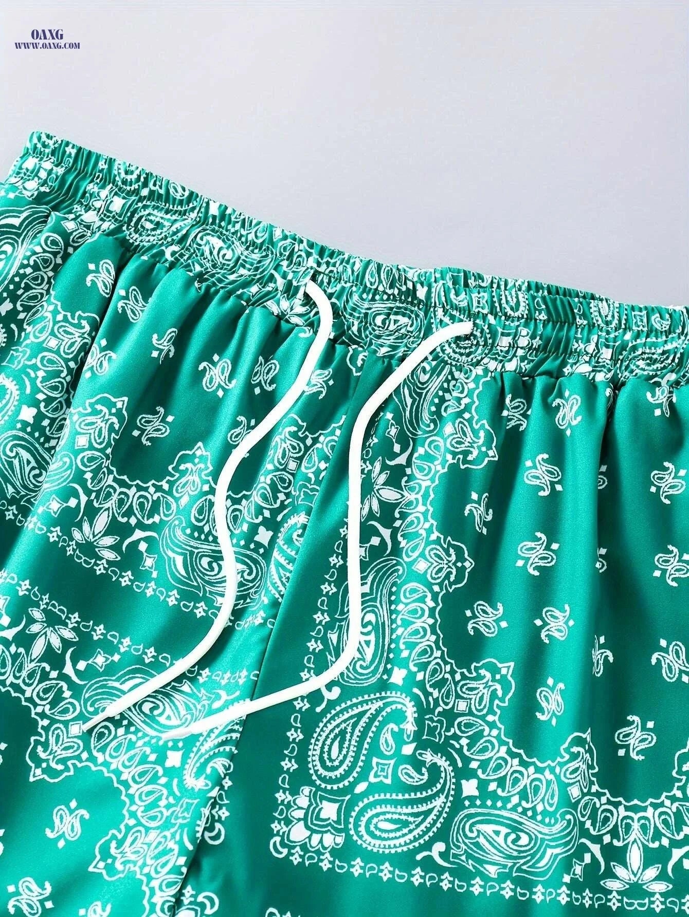 Men's Paisley Print Board Shorts - Trendy Summer Leisurewear   OAXG 