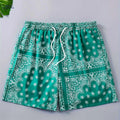 Men's Paisley Print Board Shorts - Trendy Summer Leisurewear   OAXG Green / S