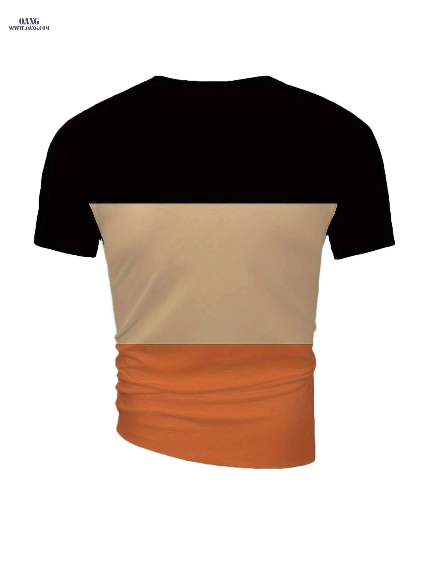 Men's 'PARIS' Color Block Crew Neck Tee - Trendy Stripe Design   OAXG Mixed Color / S