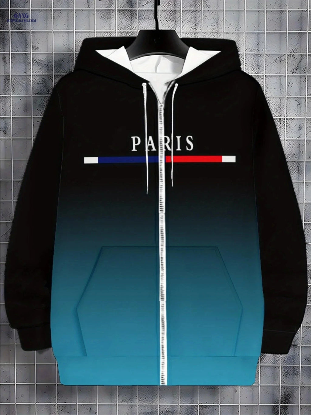 Men's Paris Themed Hoodie - Lightweight Zipper Sportswear for Casual Use   OAXG 【Multicolor】 / FR M