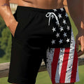 Men's Patriotic American Flag Shorts - High-Stretch Casual Wear   OAXG 