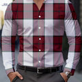 Men's Plaid Button-Up Shirt - Breathable Polyester, Long Sleeve Style   OAXG 