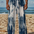 Men’s Plus Size 3D Print Navy Pants - Loose-Fit Casual Beachwear   OAXG Navy Blue / M