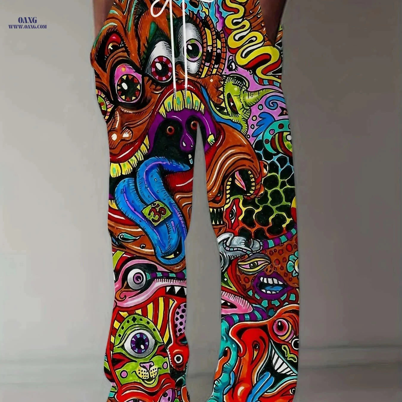 Men's Plus Size 3D Printed Casual Pants - Loose Fit Drawstring Style   OAXG 
