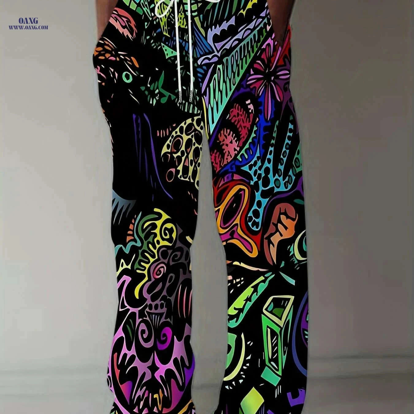 Men's Plus Size 3D Printed Casual Pants - Loose Fit & Straight-Leg   OAXG Style1 / M
