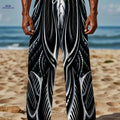 Men's Plus Size Loose-Fit 3D Print Pants - Casual Abstract Style   OAXG Black / M