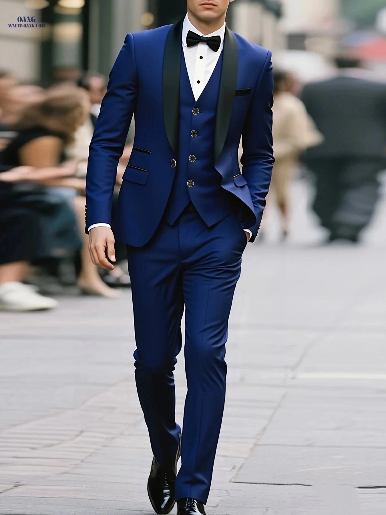 Men's Plus-Size Three-Piece Suit - Ideal for Weddings & Events   OAXG 