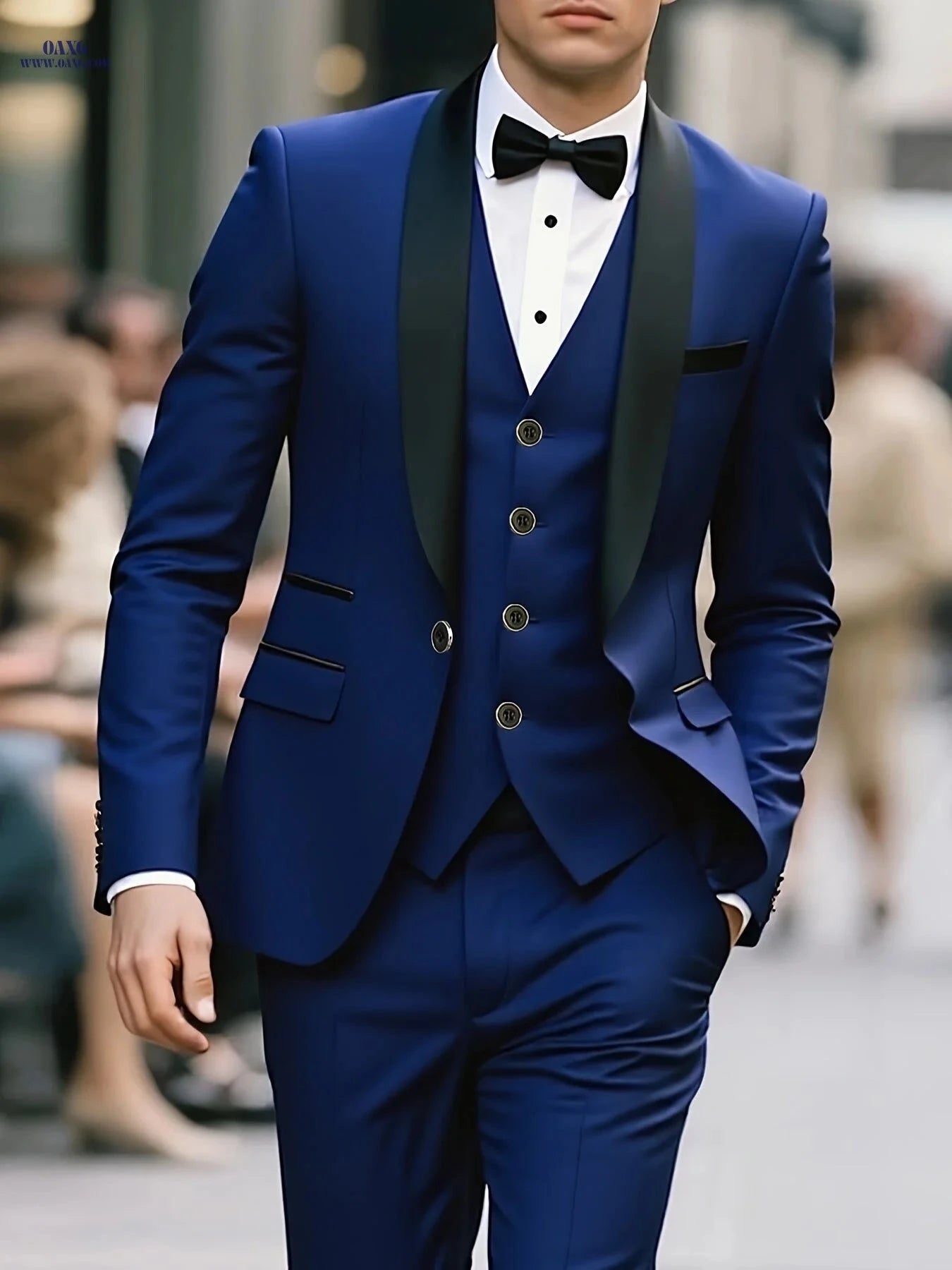 Men's Plus-Size Three-Piece Suit - Ideal for Weddings & Events   OAXG 