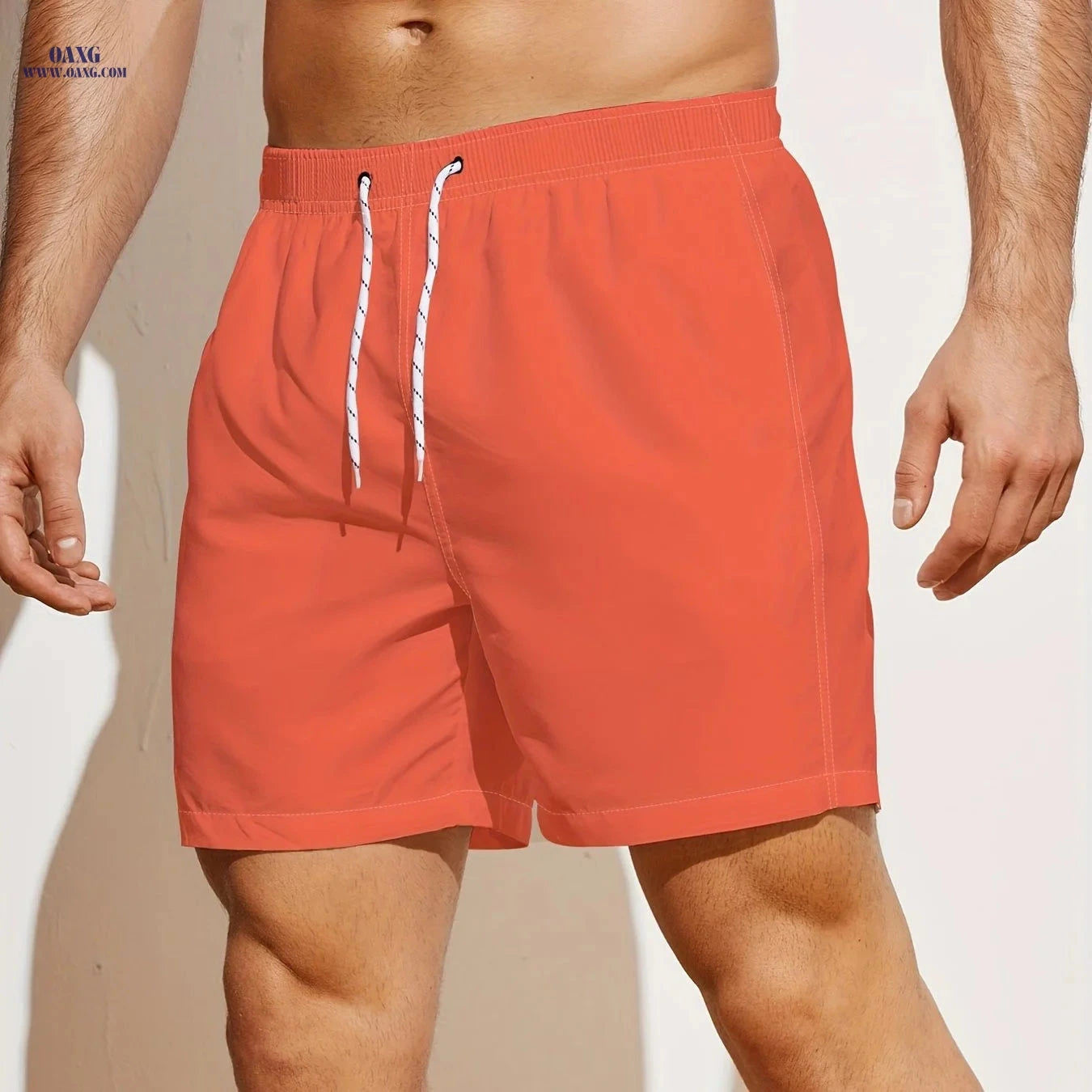 Men's Polyester Beach Shorts - Vacation Style, Machine Washable   OAXG 