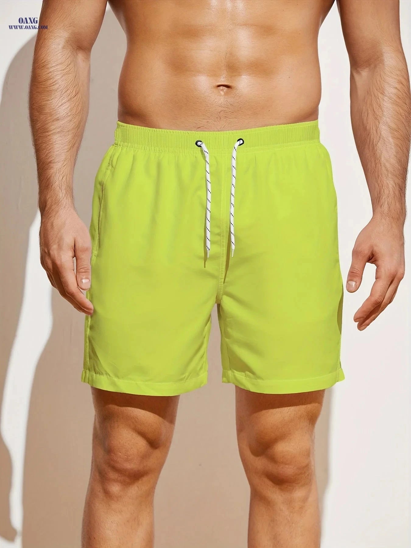 Men's Polyester Beach Shorts - Vacation Style, Machine Washable   OAXG Black / FR S