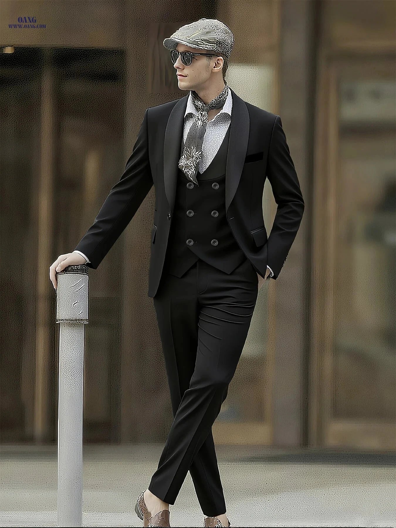 Men's Premium 3-Piece Suit Set - Notch Lapel, Perfect for Weddings   OAXG 