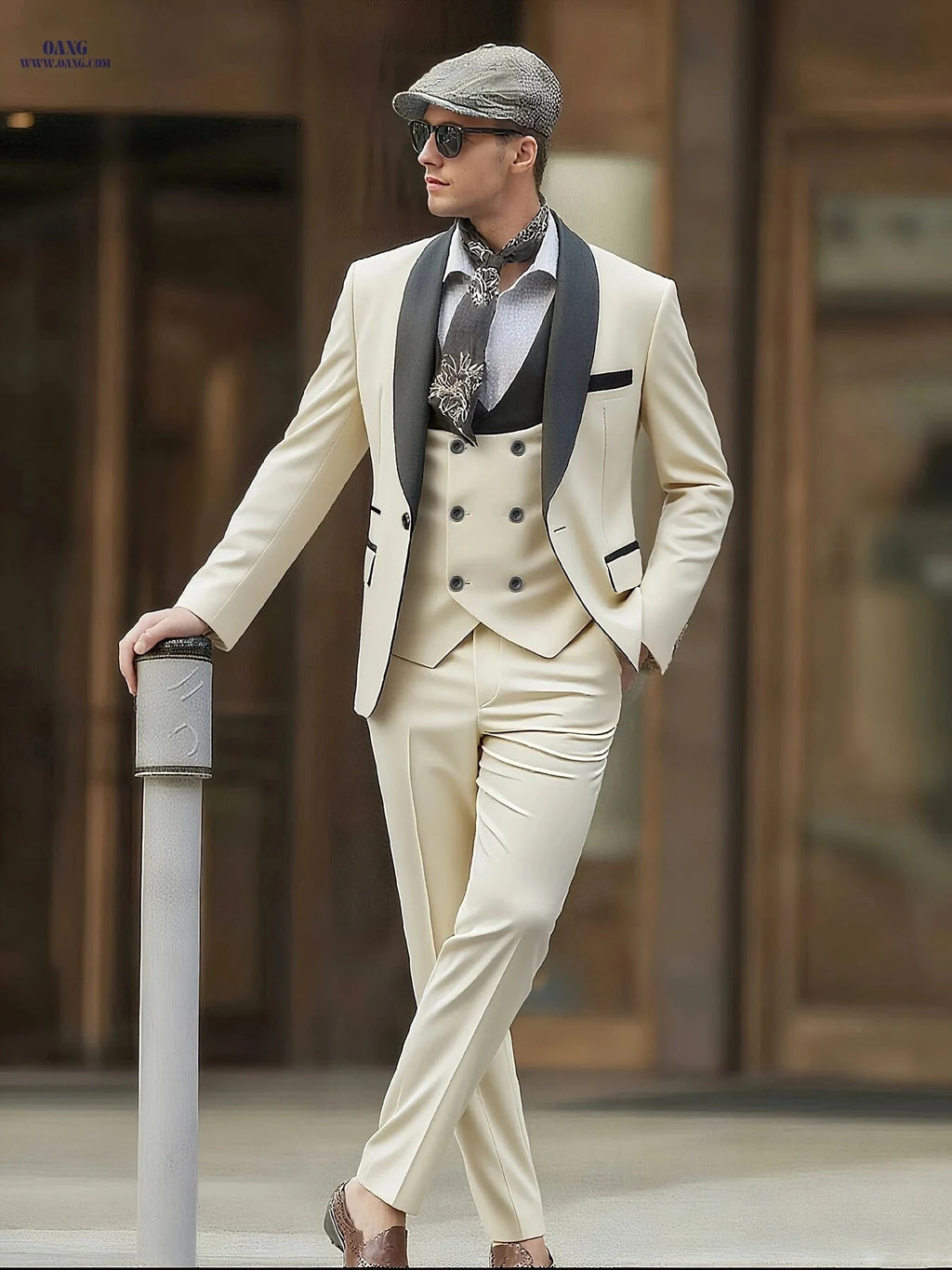 Men's Premium 3-Piece Suit Set - Notch Lapel, Perfect for Weddings   OAXG 