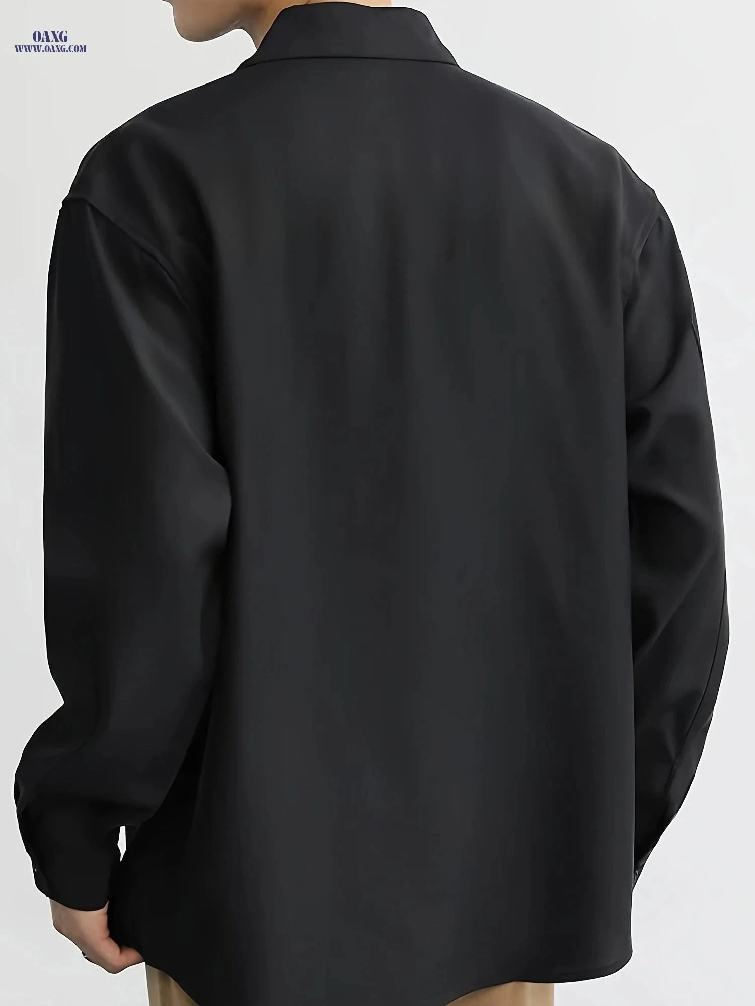 Men's Premium Casual Long Sleeve Shirt - Non-Stretch Polyester   OAXG 
