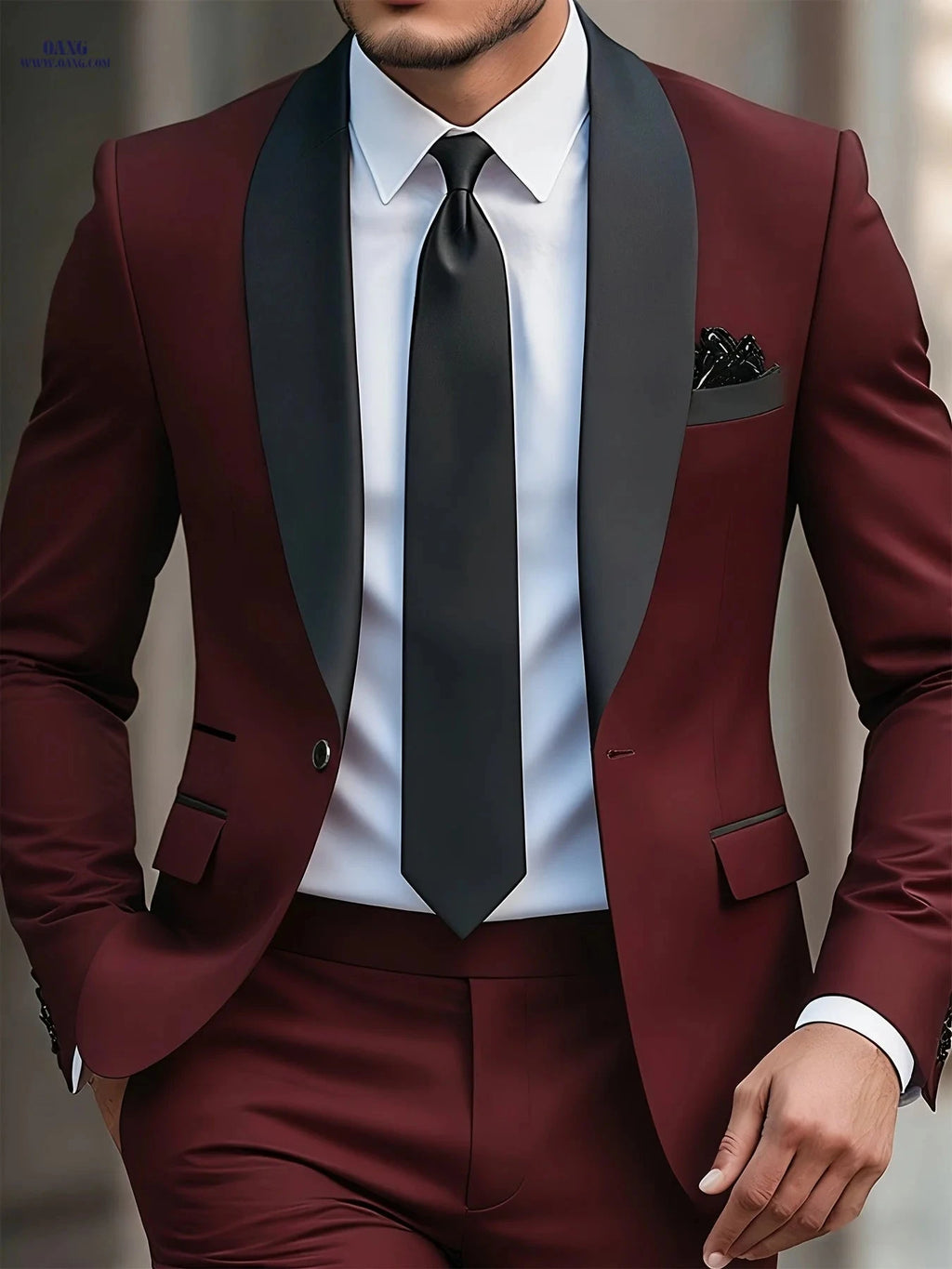 Men's Premium Two-Piece Suit Set - Jacket & Pants for Formal Wear   OAXG 