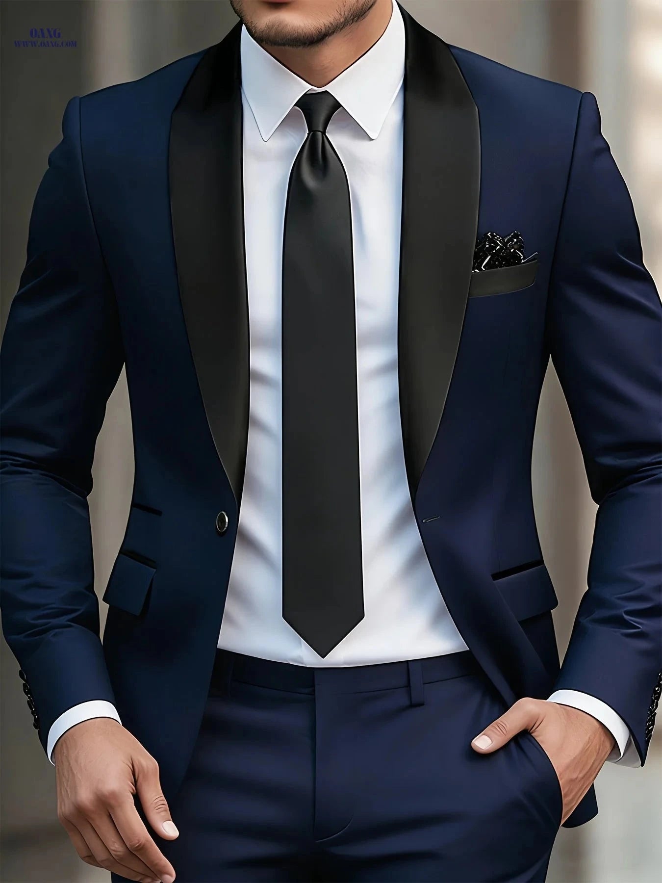 Men's Premium Two-Piece Suit Set - Jacket & Pants for Formal Wear   OAXG 
