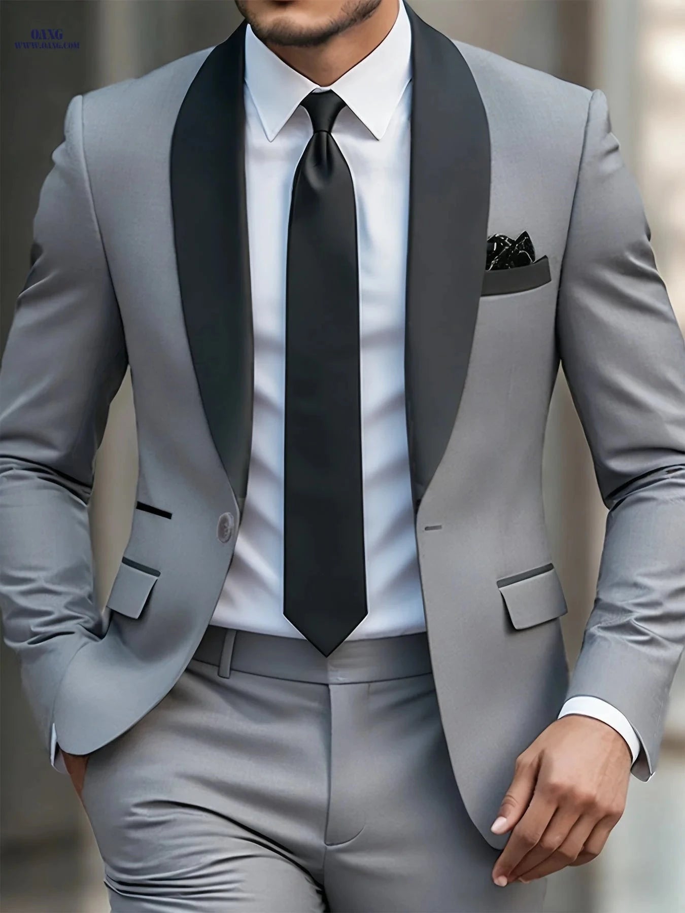 Men's Premium Two-Piece Suit Set - Jacket & Pants for Formal Wear   OAXG 