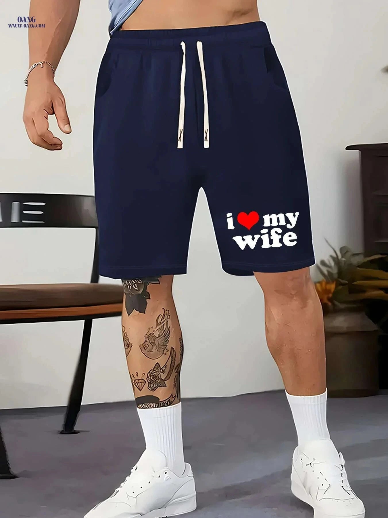 Men's Printed Casual Summer Shorts - Stretchy Drawstring Design   OAXG Navy Blue / S