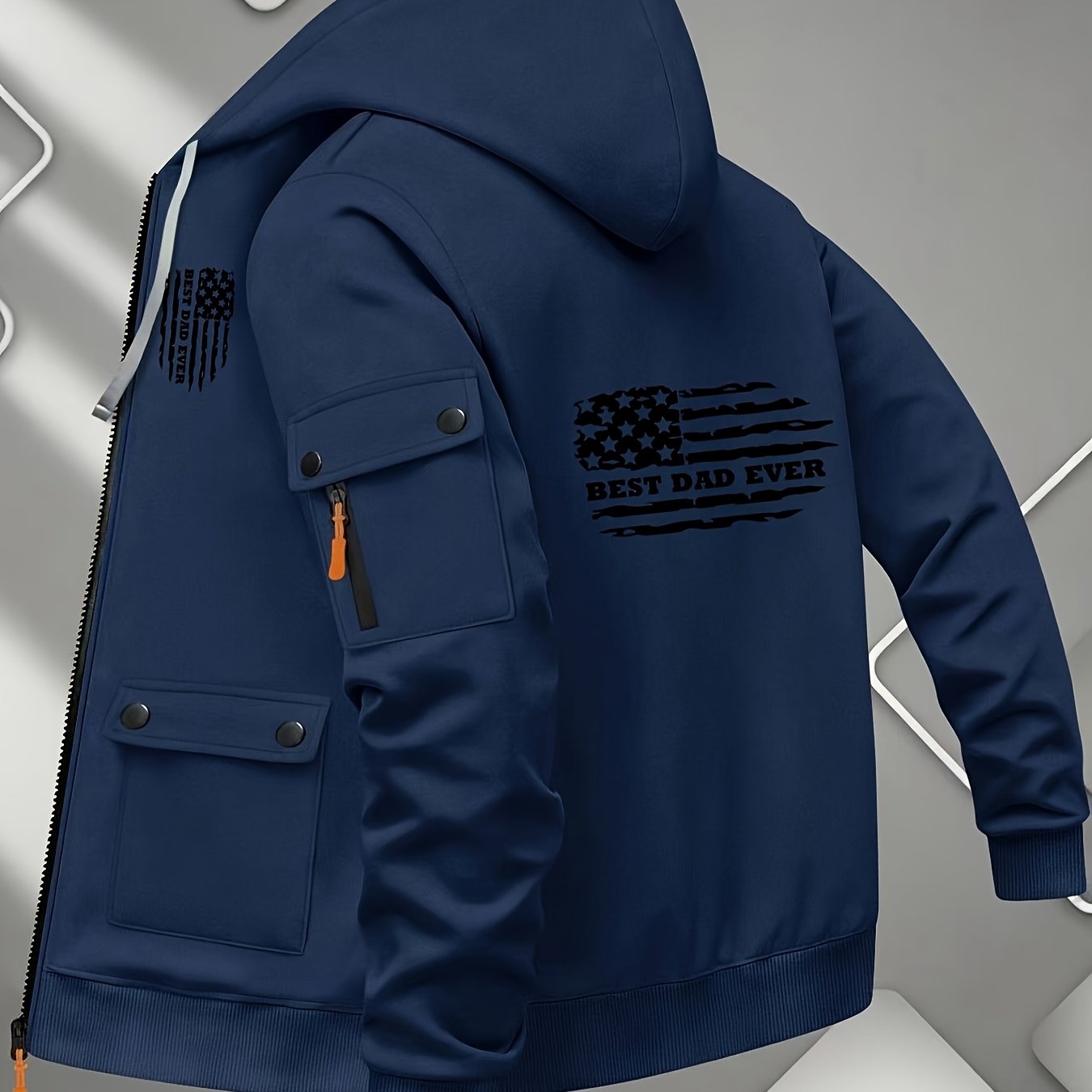 Men's Printed Zip-Up Hoodie - Casual Outdoor Sweatshirt for Fall   OAXG 