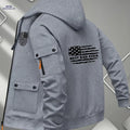 Men's Printed Zip-Up Hoodie - Casual Outdoor Sweatshirt for Fall   OAXG 