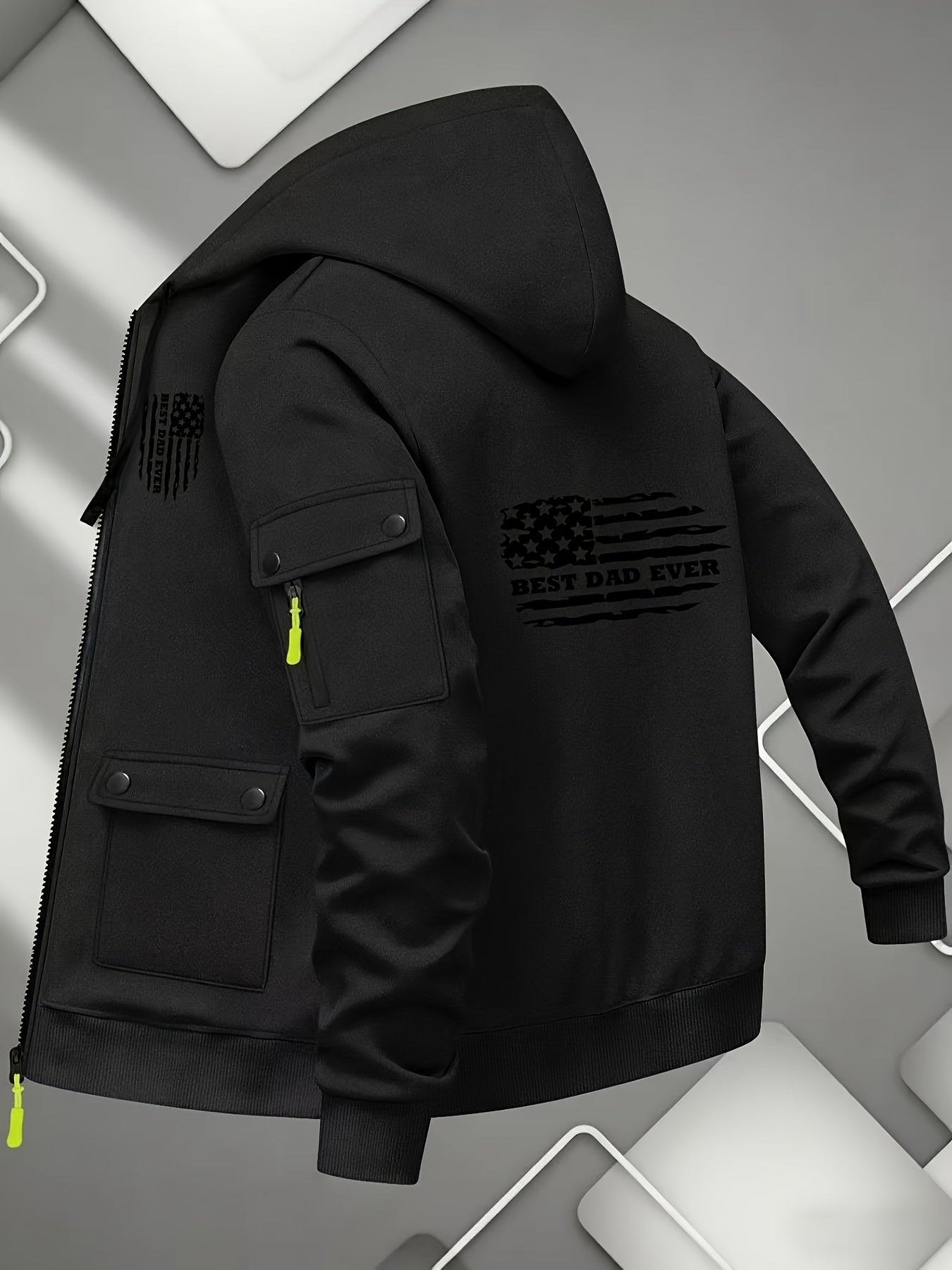 Men's Printed Zip-Up Hoodie - Casual Outdoor Sweatshirt for Fall   OAXG 