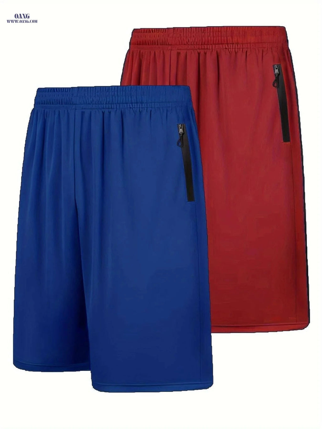 Men's Quick Dry Athletic Shorts - Elastic Waist & Zip Pockets   OAXG Dark Gray / S