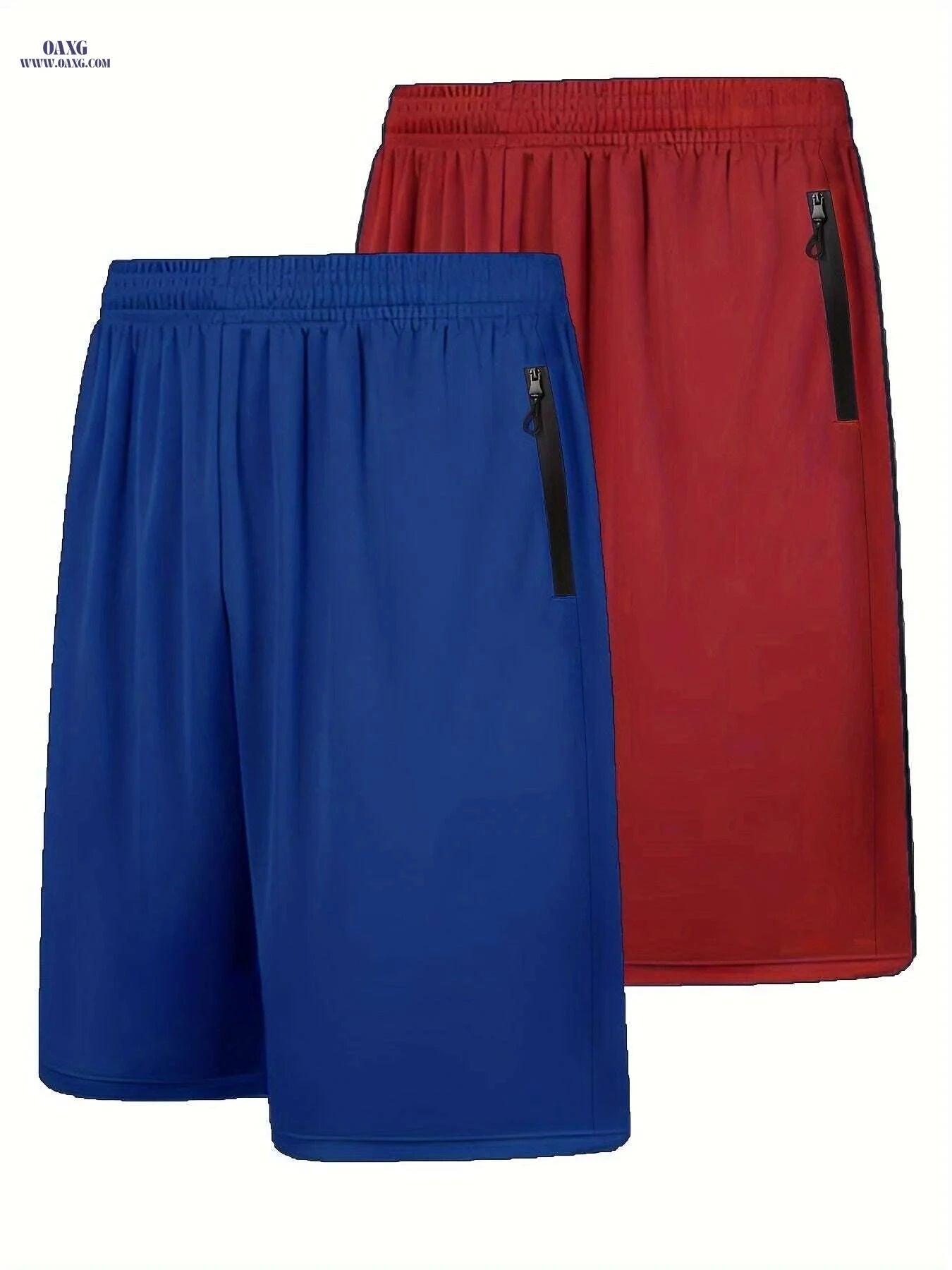 Men's Quick Dry Athletic Shorts - Elastic Waist & Zip Pockets   OAXG Dark Gray / S