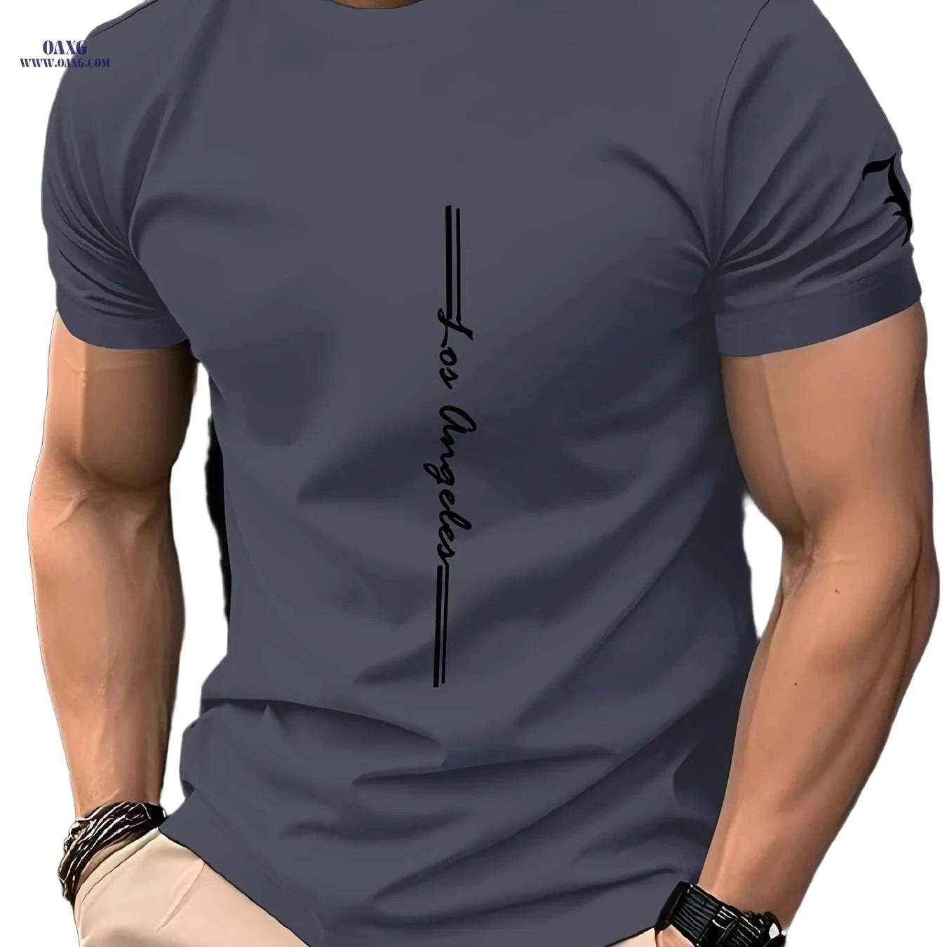 Men's Quick-Dry Athletic T-Shirt - Moisture-Wicking Casual Gym Tee   OAXG 