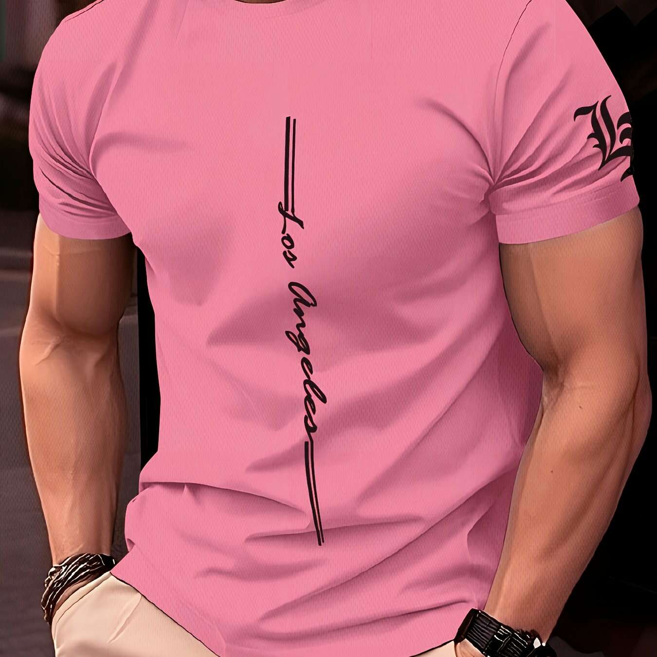 Men's Quick-Dry Athletic T-Shirt - Moisture-Wicking Gym Tee   OAXG YJTX110 / S