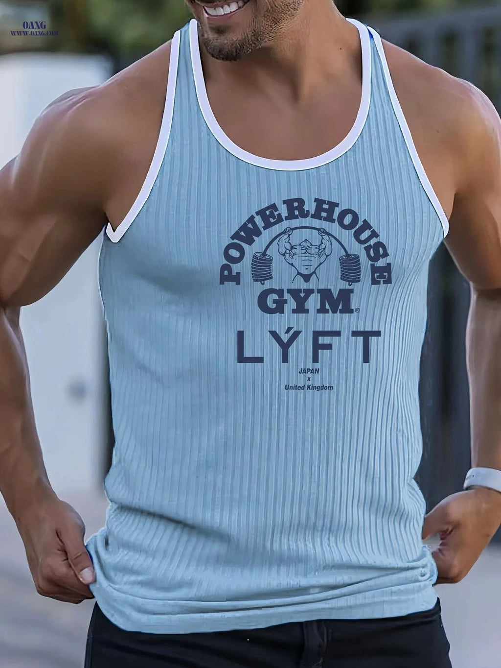 Men's Quick-Dry Athletic Tank Top - Breathable Slim Fit Gym Shirt   OAXG White / S